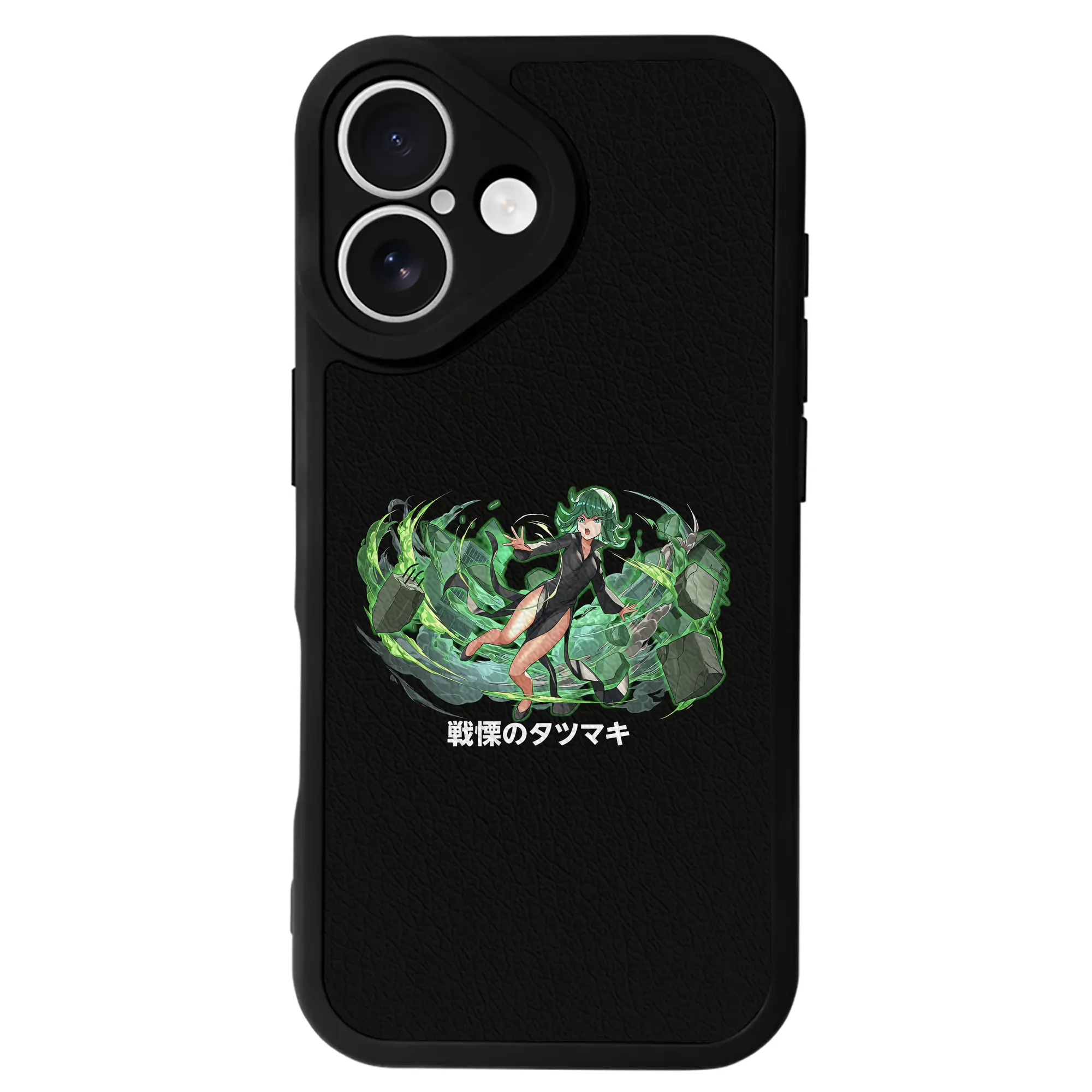 ワンパンマン グッズ 戦慄のタツマキ - IPhone 16シリーズ対応 ・ シリコンスマホケース ・ レザー調 ・ 高精度フィット ・ 耐衝撃 ・ ワイヤレス充電対応 ・ 精密カット